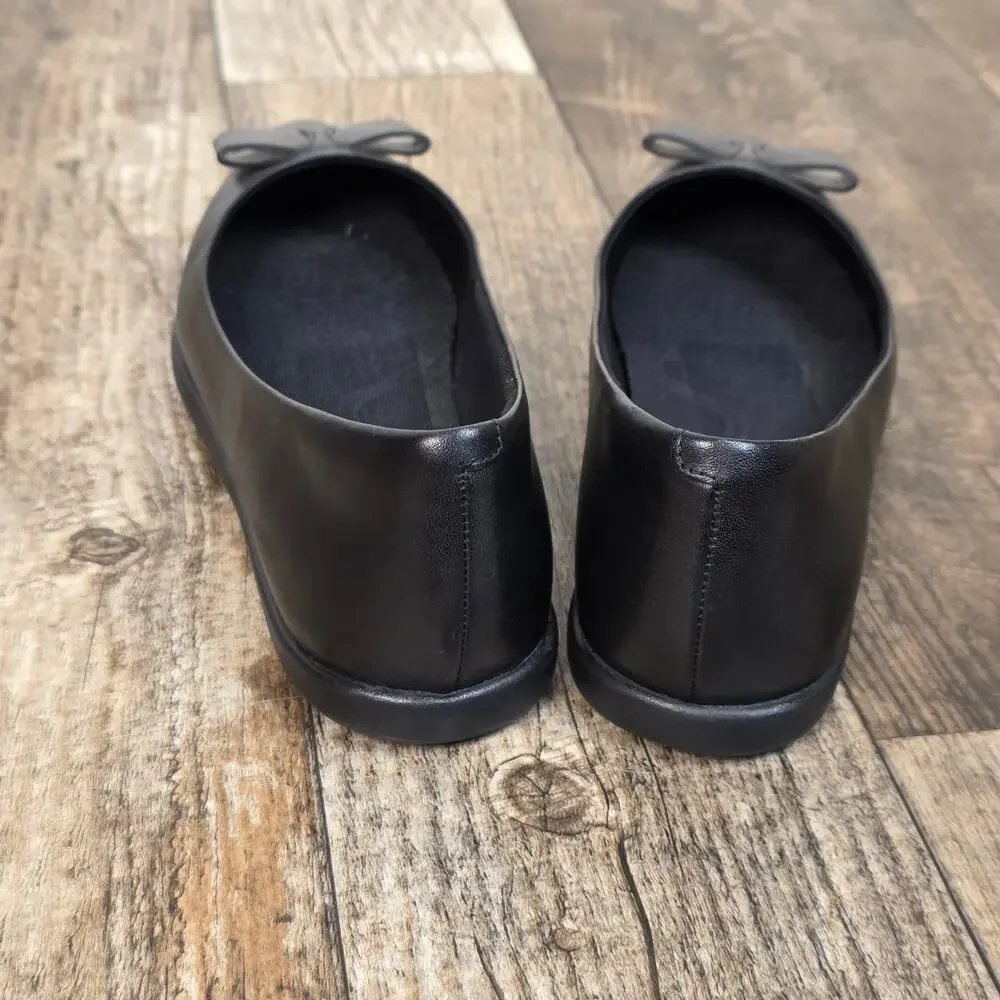 Cole Haan Zerogrand Ballet Flats Womens 6B Black Leather Bow Comfort Shoes